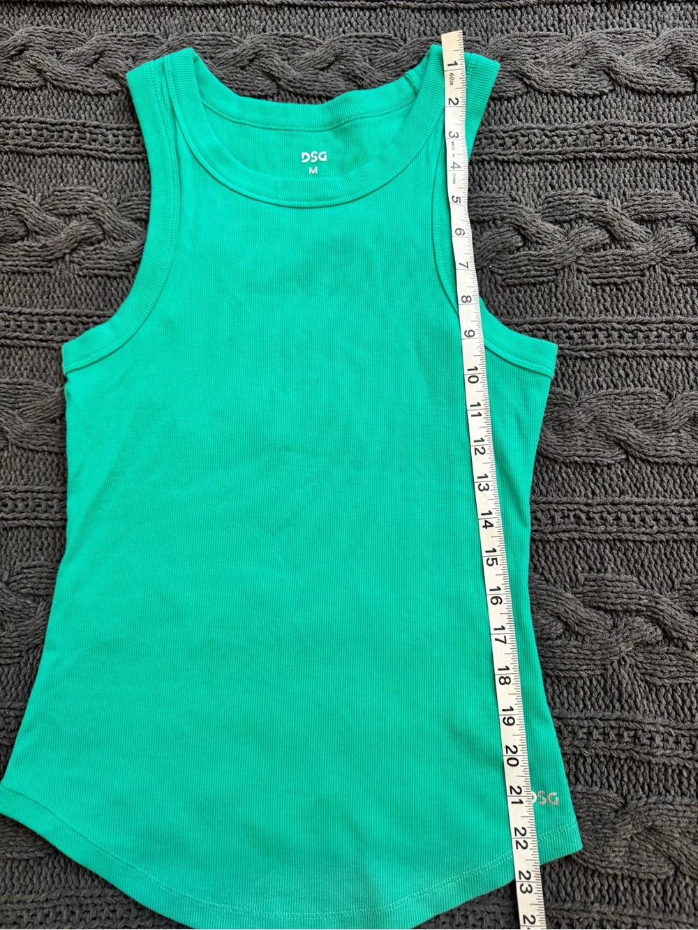 DSG Green Ribbed Tank Top (Women's, Medium) - Picture 6 of 7